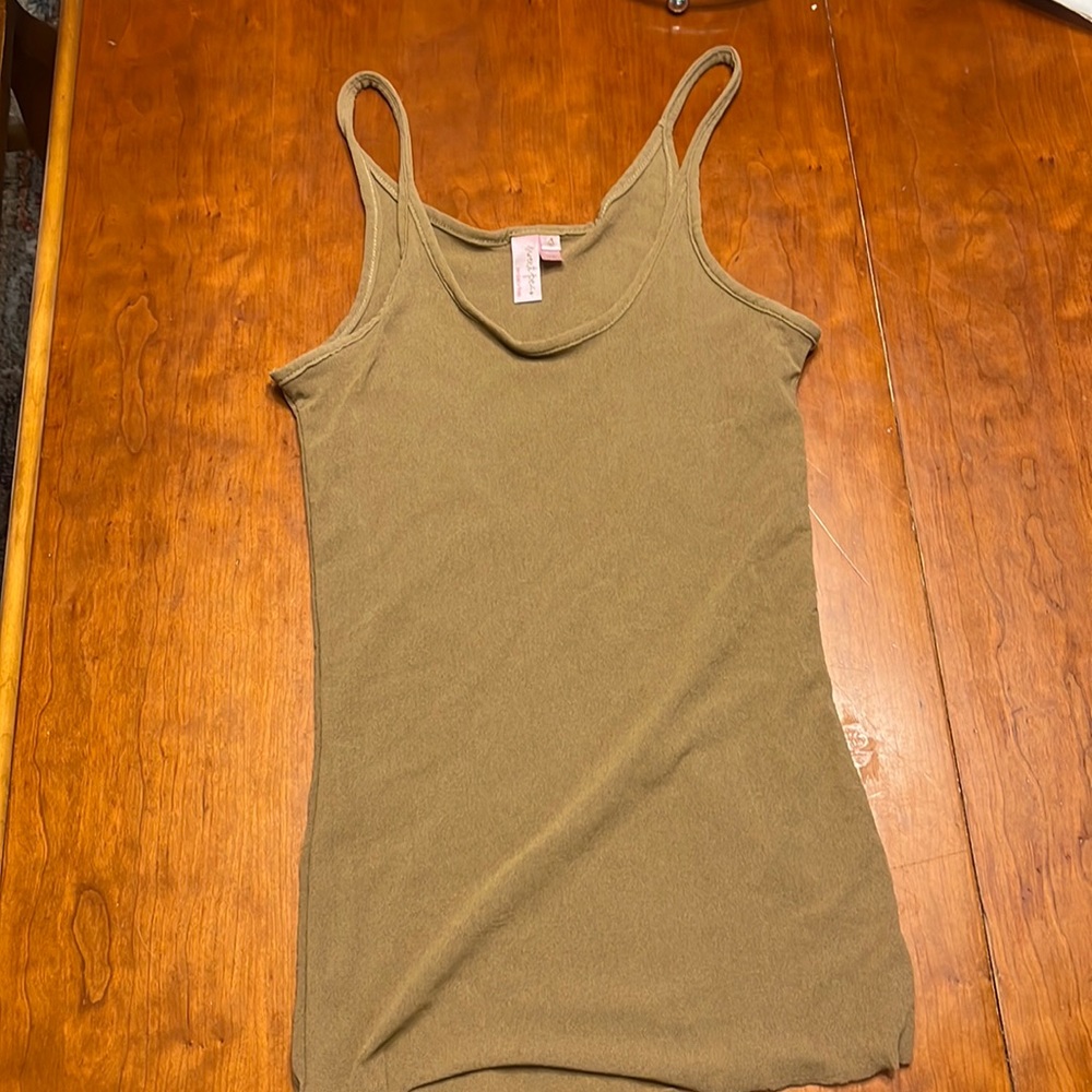 Brown mesh tank top